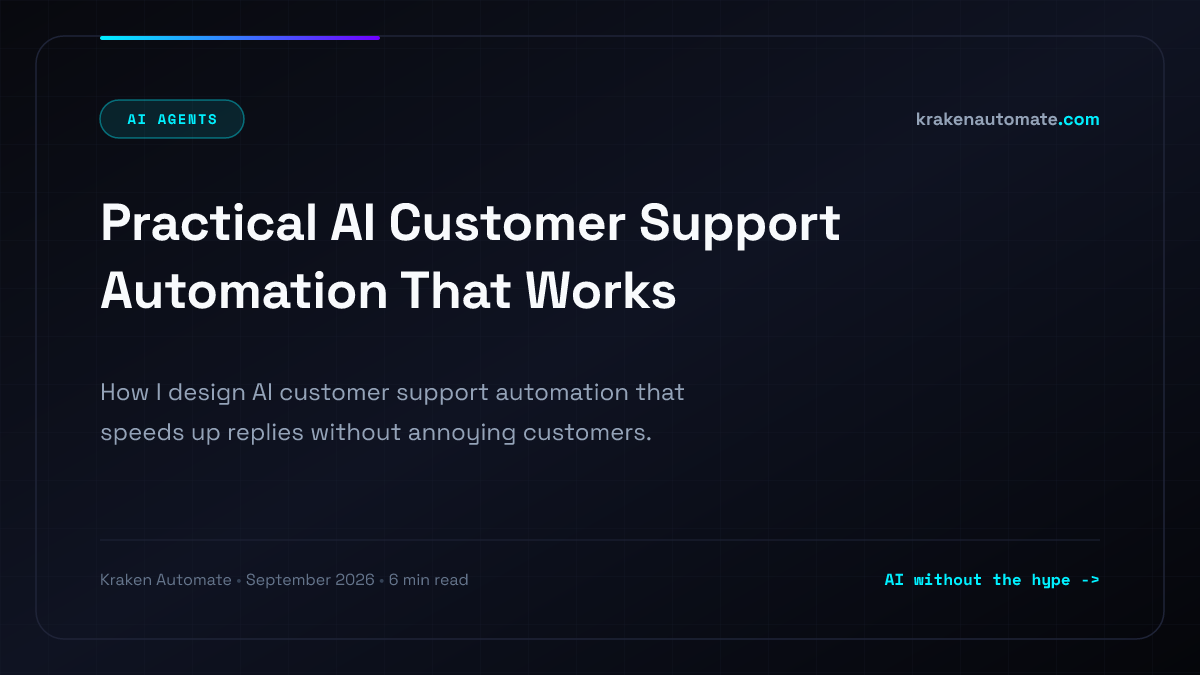 Practical AI Customer Support Automation That Works